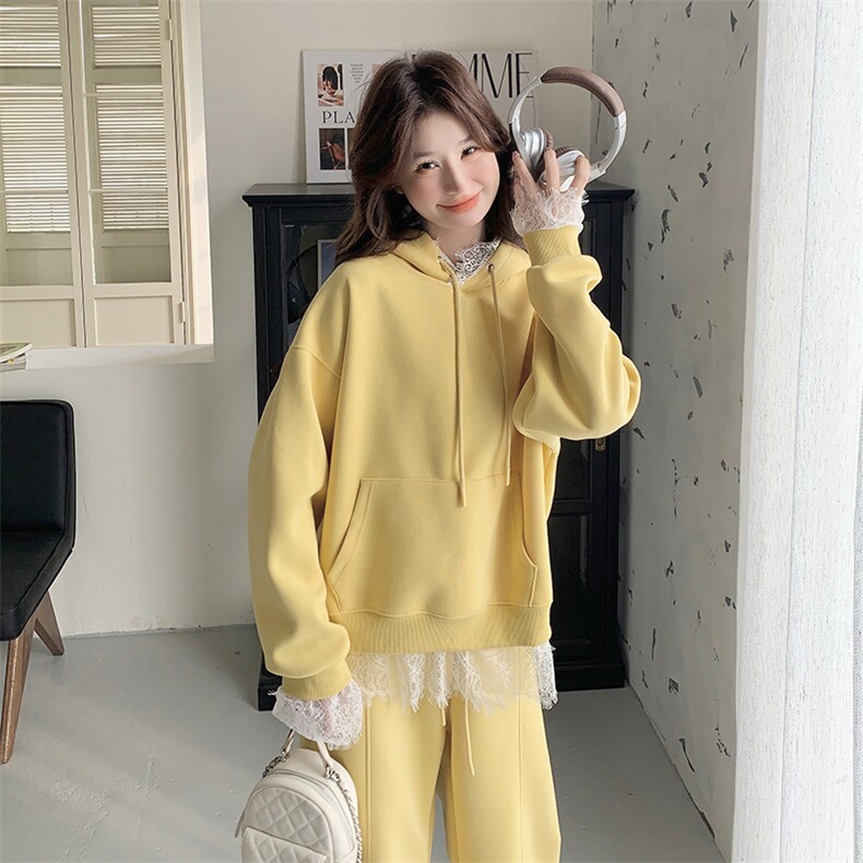 秋装新款！大量！蕾丝卫衣两件套2C133-8906-P185-K248，女装套装/套裙，2C133