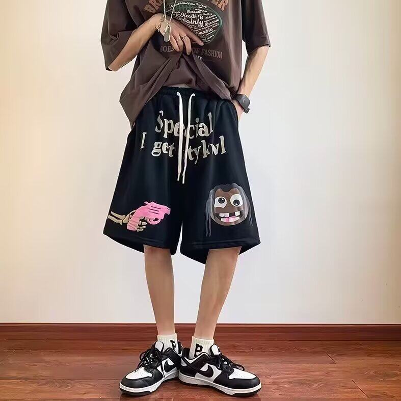 青少年短裤男夏季新款休闲凉感五分休闲裤潮牌痞帅美式直筒沙滩裤,男装牛仔裤,星座1013