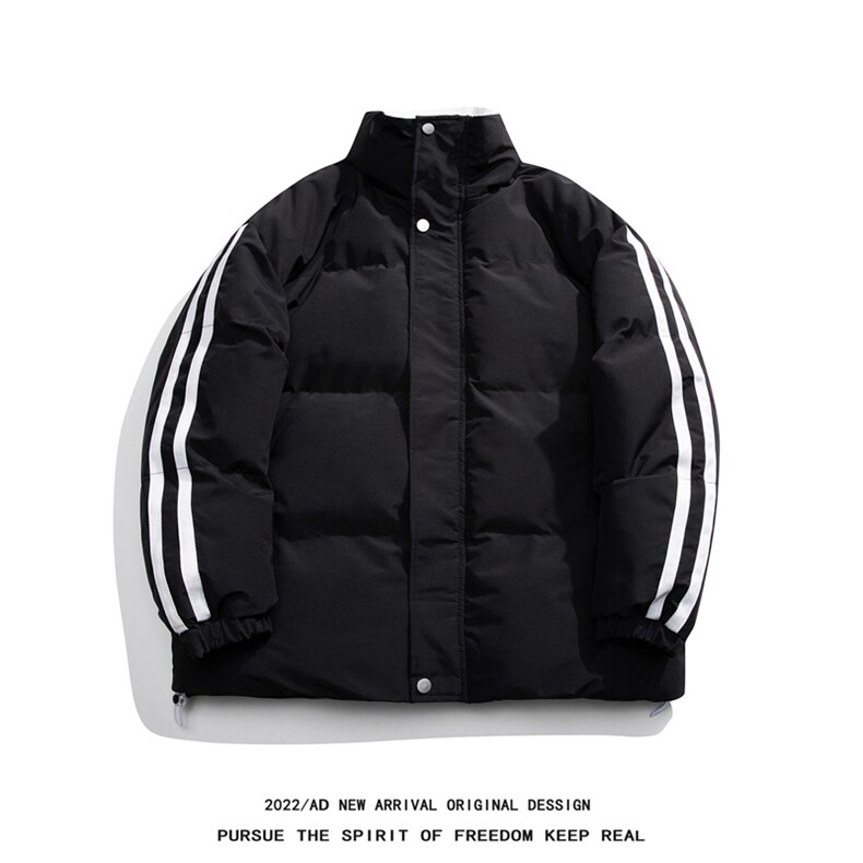 !白底冬季新款侧边两条杠保暖百搭立领棉衣MY355P115控158，男装棉衣，电商A247-1