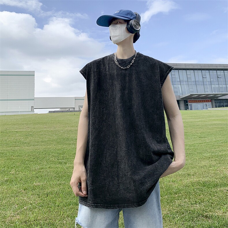 无袖t恤男潮流百搭宽松个性坎肩上衣ins港风夏季ST138P32,男装背心/马甲,星座1116-2