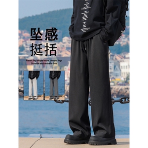2024新款宽松美式高街裤秋季垂感直筒阔腿裤休闲长裤1228-特批-25图片