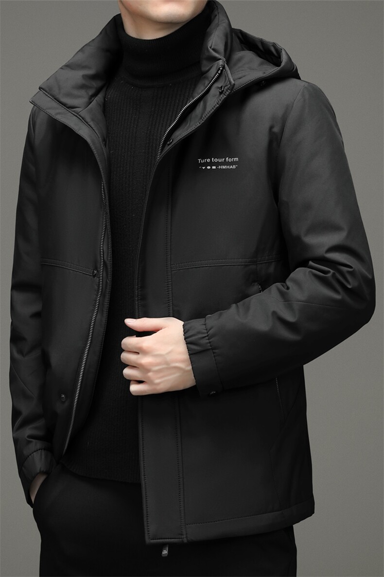 90%白鹅绒中青年男士连帽可卸商务休闲羽绒服冬季保暖ZG2928-P305，男装羽绒服，电商B212（原钱塘6029）