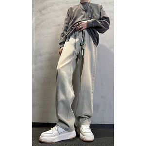 k1086-p55-控78  S-3XL现货折皱宽松cleanfit牛仔裤图片