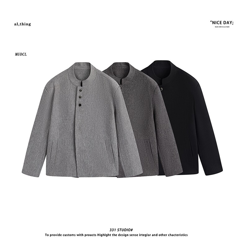 平铺~2026春季立领垫肩休闲西装外套YJ6008/P108,男装西服套装,电商B331