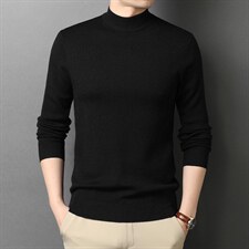 羊毛男装半高领打底衫秋冬季中青年男士纯色针织毛衣GRYH032-P59，男装针织衫/毛衣，电商B212（原钱塘6029）