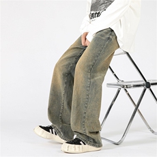 水洗复古牛仔裤男cleanfit直筒宽松裤子A080-9003-P50控68，男装牛仔裤，电商A080