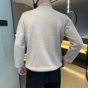 2022男修身半高领针织毛衣潮男休闲毛衣打底衫图片
