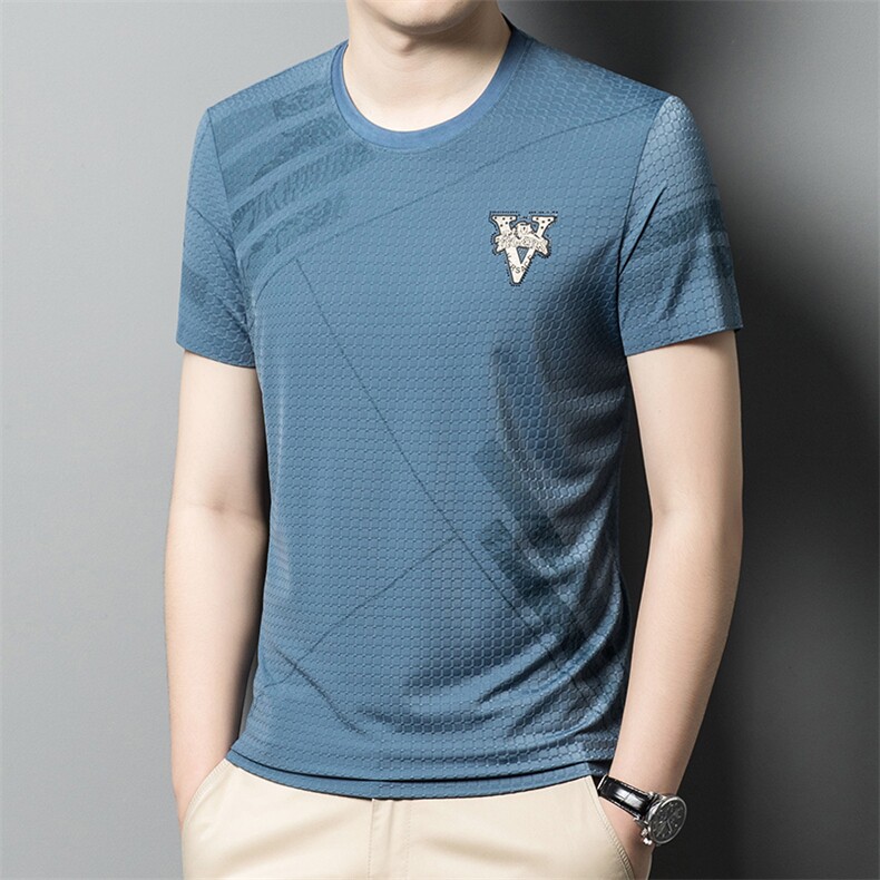 DW23180男式2023年夏季新款T恤男短袖商务时尚休闲体恤男装P50,男装T恤,电商B360