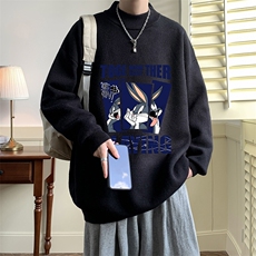 控68半高领毛衣男士大码针织衫男毛线衣男M18234-P45加绒款-P65，男装针织衫/毛衣，电商A040