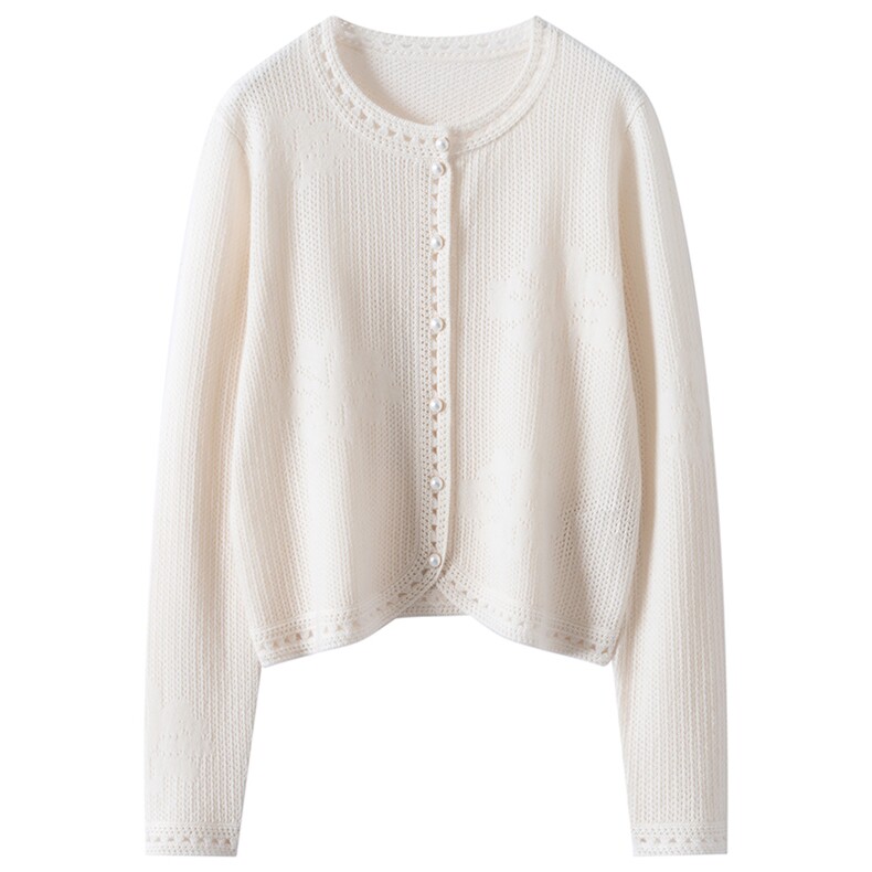 2025年秋季时尚百搭通勤简约休闲女士镂空开衫，女装羊绒衫，美创羊绒