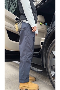 美式机能登山休闲工装裤男款夏藏青色裤子微锥修身防水软壳冲锋裤图片
