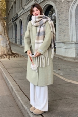 现货！高品70毛绿色毛呢大衣2C109-A755-P270-K378，女装毛呢外套，2C109