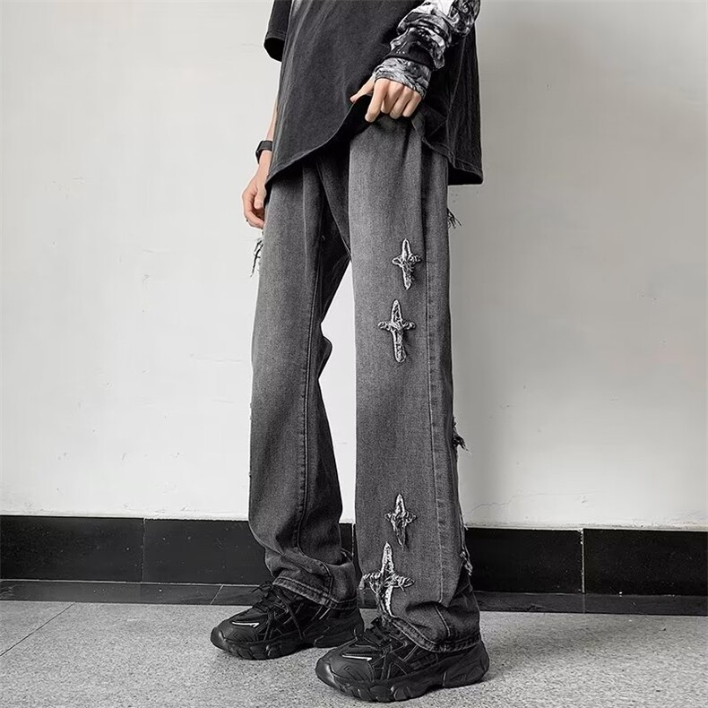 裤子高街水洗牛仔裤男C945P43,男装牛仔裤,星座1116-2