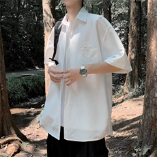 男夏季日系港风潮流宽松百搭高街潮牌青少年短袖衬衣外套C406，女装短外套，星座1116A-1（原606A）