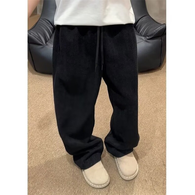 美式弯刀卫裤男cleanfit慵懒风重磅休闲阔腿裤LA2400-P48加绒60,男装休闲裤,星座1008