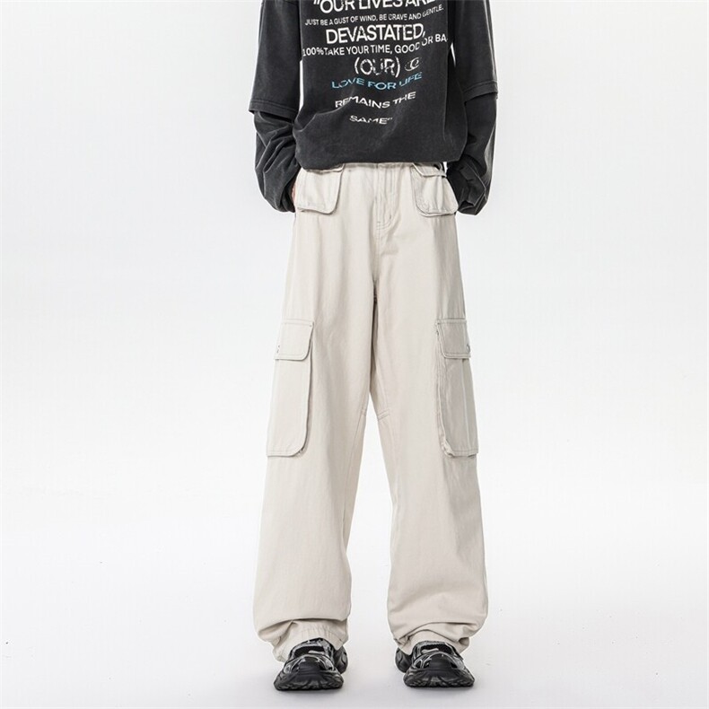 8XL-M美式高街工装裤2025春季大码直筒裤休闲裤阔腿裤KZ1910/P68图片