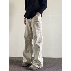 美式工装牛仔裤男女男生高级感vibe风cleanfit微喇裤WLNZ499-p58图片