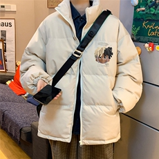 港风秋冬新款保暖立领卡通头像棉服外套男MY62040P95控118，男装棉衣，电商A268A