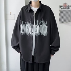衬衫男长袖字母印花高街痞子帅2026夏季新款inside外套CY174-P34，男装衬衫，星座412