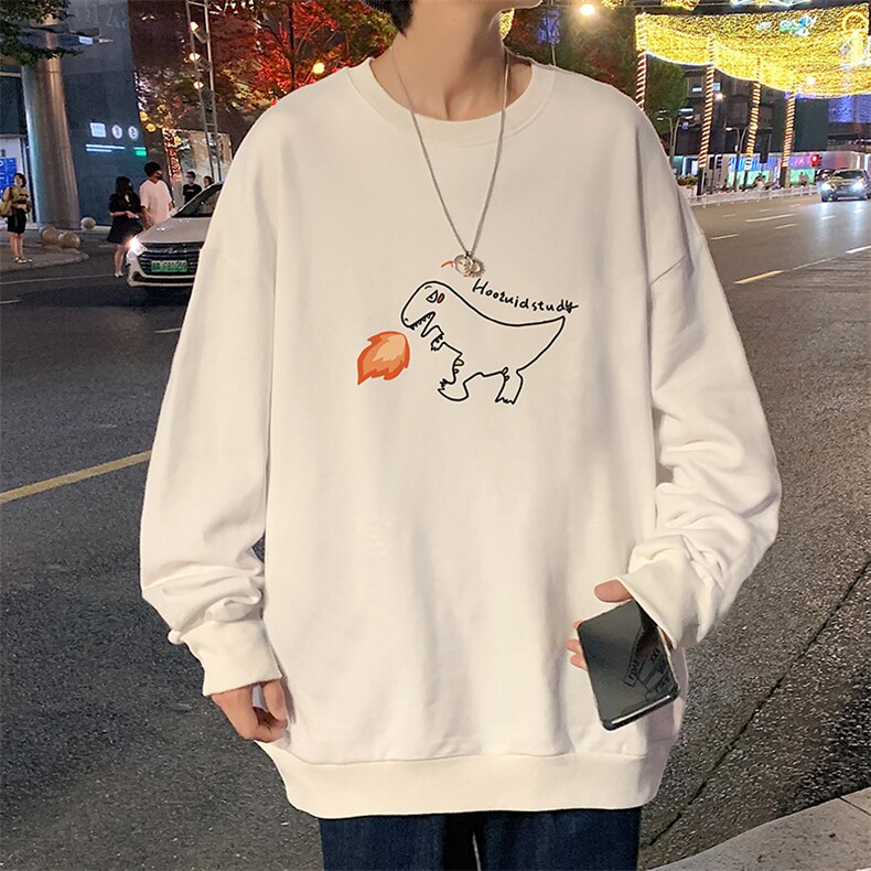 S6040-P28 加绒款-P33 秋季圆领卫衣男大码韩版宽松长袖外套图片