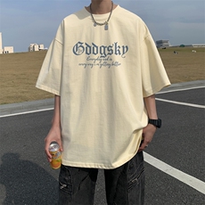 已注册/夏季新款外景纯棉港风潮流短袖T恤男宽松打底衫DT9959/P25，男装T恤，电商B316