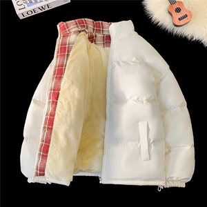 格子棉衣升级加绒款棉服男女装棉衣面包服棉袄外套1664-P55图片