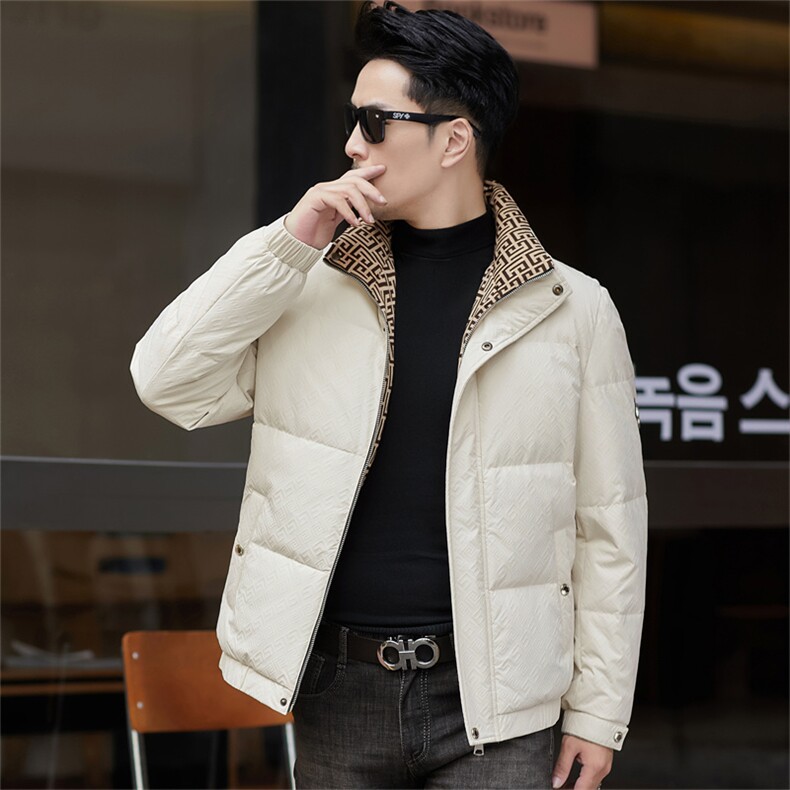 ZMS-M9911新款冬季男士白鸭绒羽绒服立领保暖外套修身大衣图片