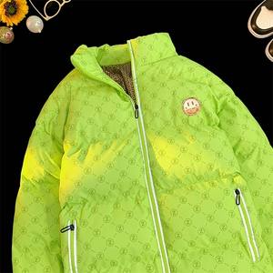 新款笑脸贴标字母加绒加厚保暖棉衣面包服A316-1-Y104P85控118图片