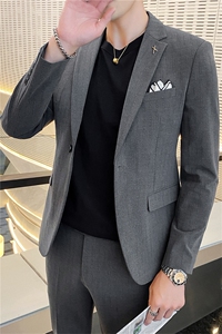 西服套装男条纹商务正装韩版潮流修身帅气新郎结婚礼服西装两件套图片