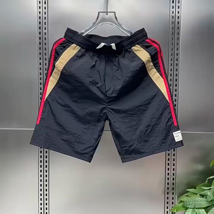 撞色卫裤短裤男夏季潮牌直筒时尚百搭休闲裤潮流宽松五分运动裤子图片