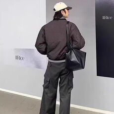 水墨画棒球服冬季男双面穿拉链棉衣韩版加厚潮流帅气保暖外套棉服，男装棉衣，星座1210-1