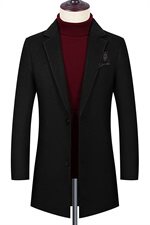 新款50%毛呢中长款风衣男秋冬绣花大码外套毛呢大衣男1961-P170，男装毛呢大衣，星座217-4