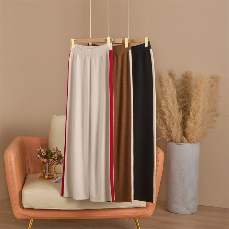 2025年秋季宽松松紧长裤中腰百搭时尚百搭纯色长裤羊毛裤女裤子，女装休闲裤，西欧羊绒