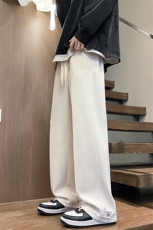日系简约时尚长裤慵懒风潮流复古文艺休闲免烫运动裤K495TP35控58，女装休闲裤，电商A102B