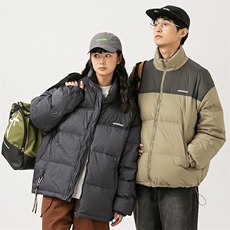 2026冬季新款男日系潮牌立领拼色白鸭绒羽绒服加厚外套YR10-F219，男装羽绒服，电商A101（原外27）