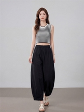 【夏季女装新款】时尚休闲简约百搭八分裤，女装休闲裤，缘衣格