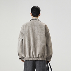 可二开雾霾脏脏灰解构大码M-5XL皮衣夹克无影墙JK78087特P85控138，男装皮衣，星座227-7