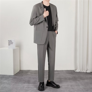 休闲西服男宽松垂感外套韩版潮流2026春秋冬新款男士西装套装图片