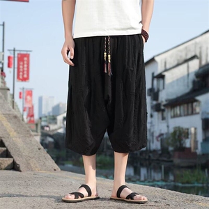 新款济公布七分裤图片
