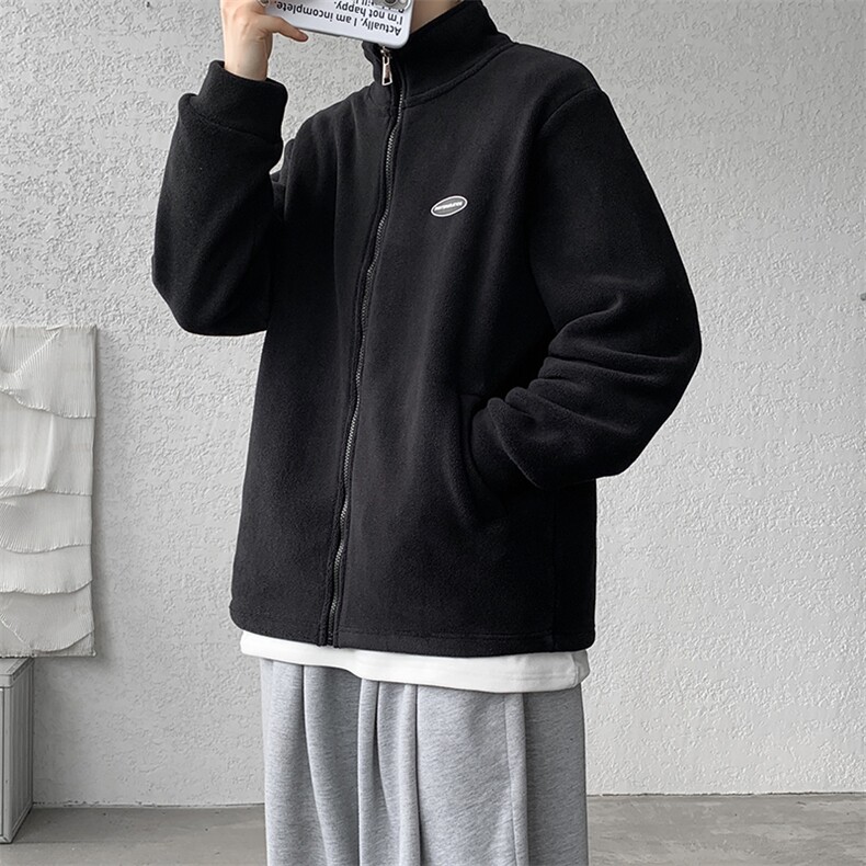 8XL-M 摇粒绒外套男奥粒绒加厚羊羔绒卫衣内胆夹克JK1314P68控88图片
