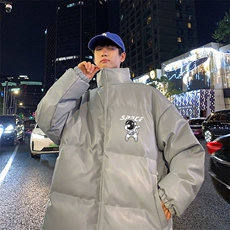 2025冬季新款潮流加厚棉衣PU皮棉服帅气面包服XZ102A-4-5139-P115，男装棉衣，星座211-2