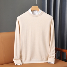 秋冬羊毛衫男V领打底宽松针织圆领毛衣男士休闲反季衫，男装针织衫/毛衣，唯若美羊绒