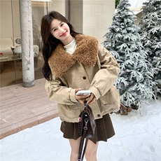 韩版宽松显瘦保暖羽绒服女冬季短款休闲90白鸭绒加厚毛领外套，女装羽绒服，维壹