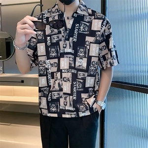 夏季冰丝V领T恤男翻领短袖POLO衫薄款半袖夏装上衣半截袖t C3011图片