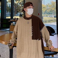潮设计感拼接撞色毛衣男女冬季宽松休闲M512/P52，男装针织衫/毛衣，星座506