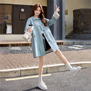 风衣女2026春新款宽松显瘦气质时尚中长款韩系单排扣洋气风衣外套图片