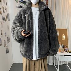 港风冬季宽松百搭棉服男羊羔毛情侣棉衣男外套男7956P105控149，男装棉衣，星座226-1