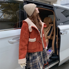 2025年冬季新款羊羔毛连帽外套203-9539-P180-K278，女装羊羔毛/颗粒绒，浪娴服饰