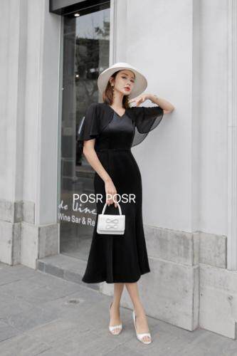 时尚醋酸连衣裙????，女装连衣裙，珀莎