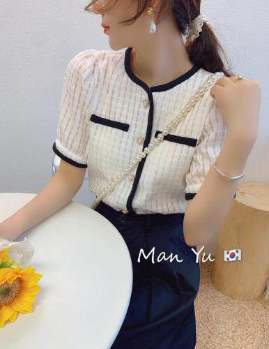 夏季新款，蕾丝小衫，女装，MAN YU 蔓羽